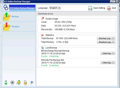 ICS Remote Data Backup Manager installation window