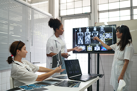 Healthcare professionals leveraging AI automation services.