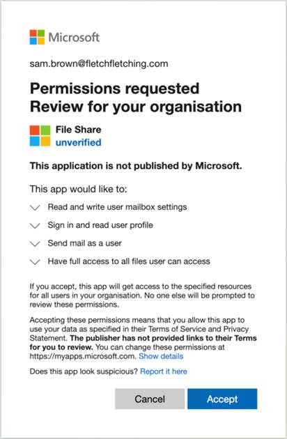 Microsoft Permissions requested notification, IT support NJ