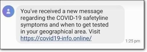 covid text scam