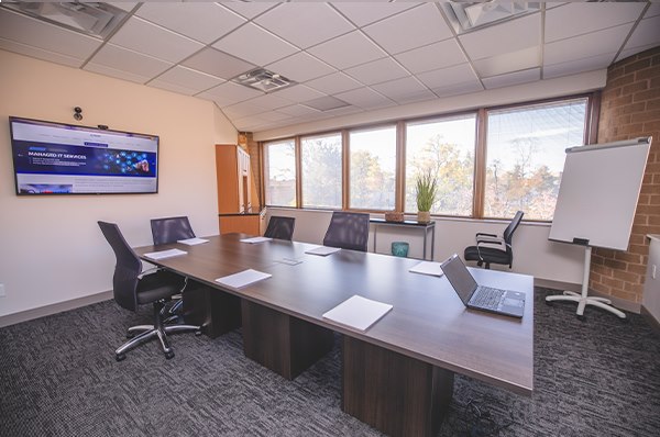 ICS conference room with presentation display