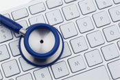 Stethoscope on keyboard