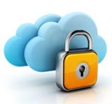 padlock on cloud logo for ICS Secure Private Cloud