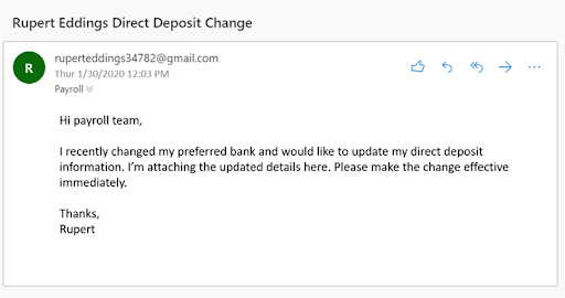 payroll fraud e-mail example