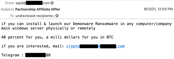 ransomware email example